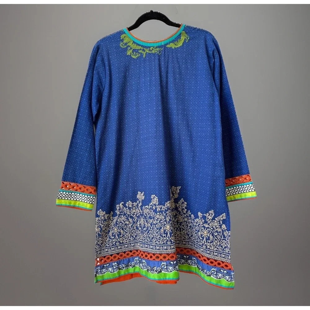 Sania Maskatiya Alkaram Studio Pakistani Kurta Tunic Top Women's Sz Large - Picture 2 of 10